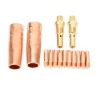 Aolidsive Welding Consumables Electrode Tips Gas Nozzles Brass Diffuser Set for MIG Welder, Copper Materials, 10 Electrodes 2 Nozzles 2 Diffusers, Compatible with Tweco Mini and 100L K530