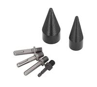 Aolidsive Wood Splitter Drill Bit, 2 Pcs 32mm 42mm Detachable Heavy Duty Splitting Cone Drill Bit with 4 Handles, for Camping Outdoor Farm Oak Hickory Walnut