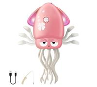Aolieh Dancing Octopus Toy, Electric Crawling Octopus Tummy Time Toys, Rechargeable Magic Dancing Squid for 3 4 5 6 Year Old Kids Boy Girl Birthday Gifts, Funny Squid with Light & Music (Pink)