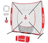 AOLIGEIJS 6'X6' Baseball Softball Practice Net,Pitching Net,Batting Net,with Bonus Strike Zone,Target and Bow Frame,for Hitting,Pitching,Catching