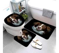 AOLIGL Bath Mat Non Slip Kids Brown Border Collie Bath Mat Absorbent Fast Dry Microfiber Bath Mat 50 x80 Bath Mat Kids Soft Bath Mat for Bathtub