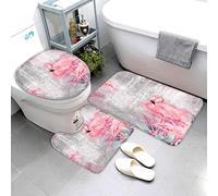 AOLIGL Bath Mat Non Slip Kids Pink Flamingo Bath Mat Absorbent Fast Dry Microfiber Bath Mat 50 x80 Bath Mat Kids Soft Bath Mat for Bathtub