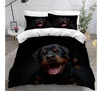 AOLIGL Bedding Single Bed Rottweiler Duvet Cover Set Kids Girls Teens Boys Single Bedding Set with 2 Pillow Cases Hypoallergenic Bedding Shetland Sheepdog Single Duvet Cover Set Dog