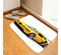 AOLIGL Doormat 3D Printing Sports Car Racing Car Doormat Non Slip Door Floor Mats Decor Porch Carpet Yellow Sports Car, Entrance Inside Front Door Mat Outside, Garage Floor Mats 20x32 Inches
