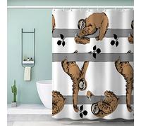 AOLIGL Shower Curtain 200 x 220 Extra Long Shower Curtains 220 drop Cartoons Animals Sloths Shower Curtain Personalised Shower Curtain Polyester Fabric Bathroom Curtains Long