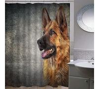 AOLIGL Shower Curtain 200 x 220 Extra Long Shower Curtains 220 drop German Shepherd Grey Shower Curtain Personalised Shower Curtain Polyester Fabric Bathroom Curtains Long