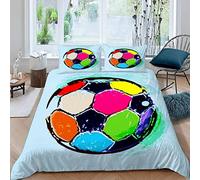 AOLIGL Super King Size Duvet Cover Color Football Sports Style Bedding Modern 3D Comforter Cover with Zipper King Size Bedding Sets Luxury Bedroom Decor 3Pcs Polyester