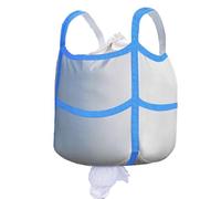 Aolikebao 1 Pack FIBC Bulk Bag,1.5 Ton Bag, 35.4" L x 35.4" W x 43.3" H,3300lbs SWL Safty Factor 3:1,Woven Polypropylene Bags,Double Hanging,Duffle Top Flat X-Bottom Support
