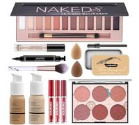AOLIKOKO Professional makeup set for women in 12 colors: eye shadows, foundation, lipstick, brushes and eyeliner