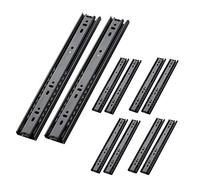 AOLISHENG 5 Pair Drawer Runners Drawer Slides 300mm 45kg Load Capacity Heavy Duty Draw Sliders Full Extension Ball Bearing Kitchen Cabinet Black Draw Runners Replacement Rails Side Mount