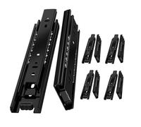 AOLISHENG 5 Pairs Drawer Runners Drawer Slides 350mm 45kg Load Capacity Heavy Duty Draw Sliders Full Extension Ball Bearing Kitchen Cabinet Black Draw Runners Replacement Rails Side Mount