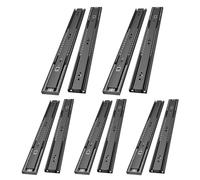 AOLISHENG 5 Pairs Soft Close Drawer Runners Drawer Slides 550mm Heavy Duty 45kg Load Capacity Draw Sliders Full Extension Ball Bearing Kitchen Cabinet Replacement Black Draw Runners Side Mount