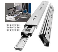 AOLISHENG Heavy Duty Drawer Runners 450mm 120Kg Load Capacity Heavy Duty Drawer Slides Draw Runners, Ball Bearing Full Extension Draw Sliding Rails Sliders Side Mount 1 Pair, 18 inch Without Lock
