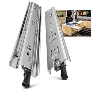 AOLISHENG Heavy Duty Drawer Runners 950mm 50Kg Load Capacity Heavy Duty Drawer Slides Ball Bearing Draw Runners, Full Extension Draw Sliding Rails Sliders Side Mount 1 Pair, 38 inch with Lock