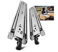 AOLISHENG Heavy Duty Drawer Runners Drawer Slides with Lock 850mm 50Kg Load Capacity Ball Bearing Heavy Duty Drawer Slides Full Extension Draw Sliding Rails Sliders Side Mount 1 Pair, 34inch