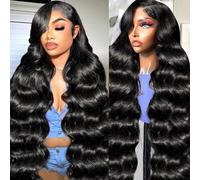Aolisox 26 Inch Wavy Lace Front Wig Human Hair 13x6 HD Lace Frontal Wig Human Hair 200% Density Pre Plucked Glueless Natural Color