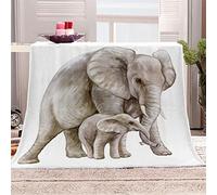 Aolity Throw Blanket Nature Animals Elephants Blanket Single Double Bed Microfiber Flannel Blanket Fluffy Soft Winter Summer Throw Blanket 3D Sofa Bed Personalised Flannel Blanket 60 x 79 inches