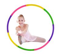 AolKee Hula Fitness Hoop for Kids - Plastic Collapsible and Detachable Tubes, Multicolored Ring for Boys & Girls, Gymnastics, Dance, and Fitness Activities