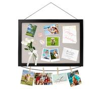 Aolkee Pin Board Cork Board 28cm X 42cm, Corkboard Pinboard for Wall, 1pack Notice Vision Boards with Linen Double-Sided for Bedrooms Home Offices (Black)