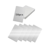 AolKee Silver Metal Business Cards, Pack of 50, 8.6 x 5.4 cm, Aluminum Alloy