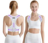 Aollop Posture Corrector for Men and Women, Upgraded Upper Back Brace, Back Straightener with Cushioned Shoulder Pads & Underarm Pain Relief Strap, Adjustable Back Support for Shoulder Neck(Grey, M)