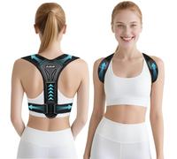 Aollop Posture Corrector for Women and Men, Upgraded Upper Back Brace, Back Straightener with Cushioned Shoulder Pads & Underarm Pain Relief Strap, Adjustable Back Support for Shoulder Neck(30'-37.4')