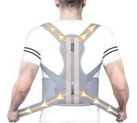 Aollop Posture Corrector Men Women - Back Brace Posture Corrector Breathable and Adjustable Elastic Bands Posture Support Bars Improve Back Pain Association Back Straightener (M, Waist 35'- 47')