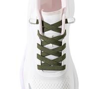 AOLLRUIRLL Elastic No Tie Shoe Laces for Kids and Adults Sneakers, Stretch Flat Tieless Shoelaces, Army Green