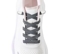 AOLLRUIRLL Elastic No Tie Shoe Laces for Kids and Adults Sneakers, Stretch Flat Tieless Shoelaces, Dark Grey