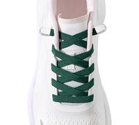 AOLLRUIRLL Elastic No Tie Shoe Laces for Kids and Adults Sneakers, Stretch Flat Tieless Shoelaces, Dark Green