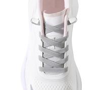 AOLLRUIRLL Elastic No Tie Shoe Laces for Kids and Adults Sneakers, Stretch Flat Tieless Shoelaces, Grey