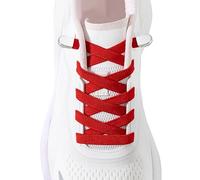 AOLLRUIRLL Elastic No Tie Shoe Laces for Kids and Adults Sneakers, Stretch Flat Tieless Shoelaces, Red