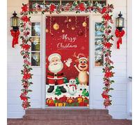 AOLOA Christmas Door Cover With Santa & Reindeer - Hanging Banner for Xmas, Winter Party, New Year Indoor Outside Front Door Decorations and Party Supplies
