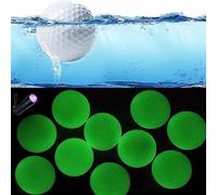 Aolowewin 10x Glow in The Dark & Floater Golf Ball, Luminous Golf Float Ball, Night Practice Glow Floating Golf Ball, Night Golf & Water Golf, Light Up for 20~30 Mins, with 1x UV Flashlight (10)