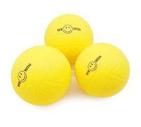 Aolowewin Spike Replacement Balls | Roundnet Game | Strong Bounce 3.5-Inch Yellow Soft Rubber Balls 3-Pack | Lawn Beach Volleyball (3)