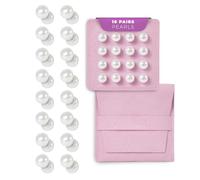 AOLRNALI Pearl Veil Weights - 16 Pairs of Magnetic Bridal Veil Weights - Secures Long Veils for Outdoor Weddings - Premium Wedding Accessories for The Bride, White, 1cm