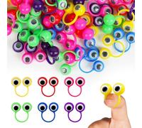 Aolso 50 PCs Googly Eye Finger Puppets, Googly Eyeball Ring, Funny Finger Toys for Toddlers Halloween Party Favor-Small (Random Color)