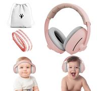 Aolso Baby Ear Defenders, 2-in-1 Baby Ear Defender for Babies and Toddlers up to 36 Months, Noise Reduction Earmuffs, Infant Noise Canceling Headphones with Soft Cushion and Adjustable Headband-Pink