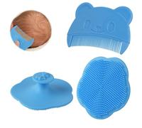 Aolso Baby Hair Comb, 2PCS Baby Hair Comb Set, Silicone Comb Toddler Comb for Newborns & Toddlers, Shampoo Comb Fetal Hair Comb, Perfect Baby Registry Gift (Blue)