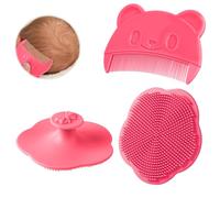 Aolso Baby Hair Comb, 2PCS Baby Hair Comb Set, Silicone Comb Toddler Comb for Newborns & Toddlers, Shampoo Comb Fetal Hair Comb, Perfect Baby Registry Gift (Pink)