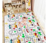 Aolso Baby Play Mat for Floor, 150x200cm Foldable Kids Playmat, Soft Non-Slip Playmat for Toddlers 1 2 3 4 Years, Waterproof Baby Mats for Floor Play-Road Car