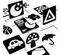 Aolso Baby Sensory Flash Cards, 20Pcs High Contrast Baby Flashcards, 40 Pictures Black And White Baby Sensory Cards for Visual Stimulation and Brain, Educational Infants Gift 0-3 Months