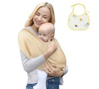 Aolso Baby Sling Wrap - Hands-Free Ergonomic Baby Carrier, Stretchy Wrap with Bibs, Newborn to Toddler