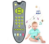 Aolso Baby TV Remote Control Toy, Toy Remote Control for Kids and Toddlers, Baby Sensory Toys Learning Musical Educational Toys for Toddler 6-18 Months 1-3 Year Old Boys Girls, Grey