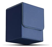Aolso Card Deck Box,Yugioh Deck Box Fit for 100+Single Sleeved Cards,PU Leather Card Storage Boxes for Trading Cards, TCG,MTG,Commander,PTCG, OPCG-Blue-gray