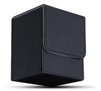 Aolso Card Deck Box,Yugioh Deck Box Fit for 100+Single Sleeved Cards,PU Leather Card Storage Boxes for Trading Cards, TCG,MTG,Commander,PTCG, OPCG-Black-gray