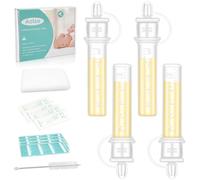 Aolso Colostrum Collector Kit,5ml/4pcs Silicone Breast Milk Collector,Reusable Colostrum Harvesting Kit with Cotton Cloth Wipe, Label Stickers, Cleaning Brush,Heat & Freezer Resistant, BPA-Free