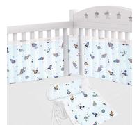 Aolso Cot Bumper, 2Pcs Breathable Mesh Cot Liner, Crib Rail Cover Baby Crib Bumper, Baby Boys Girls Nursery Breathable Crib Bed Liner Bumper (Rocket)