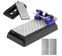 Aolso Diamond Sharpening Stones Set with 400/1000 Grit, Professional Whetstone with Non-Slip Base & Angle Fixer, Double-Sided Diamond Bench Stone Suitable for Kitchen Knives & Short Chisels and Planes