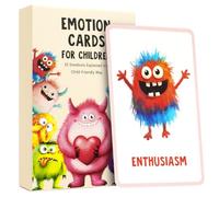 Aolso Emotion Cards for Children,32 PCS Flash Cards for Toddlers,Children's Mindfulness Card,Verbal Aid Flash Card for Reading and Spelling